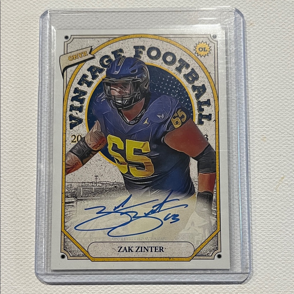 2023 Onyx Zak Zinter #OAZZ with BLUE autograph